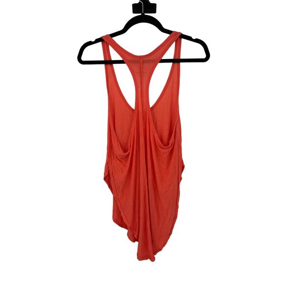 Free People Top Womens Small Silo Tank Orange Racerback Hi-Low Scoop Neck We The - Picture 2 of 5